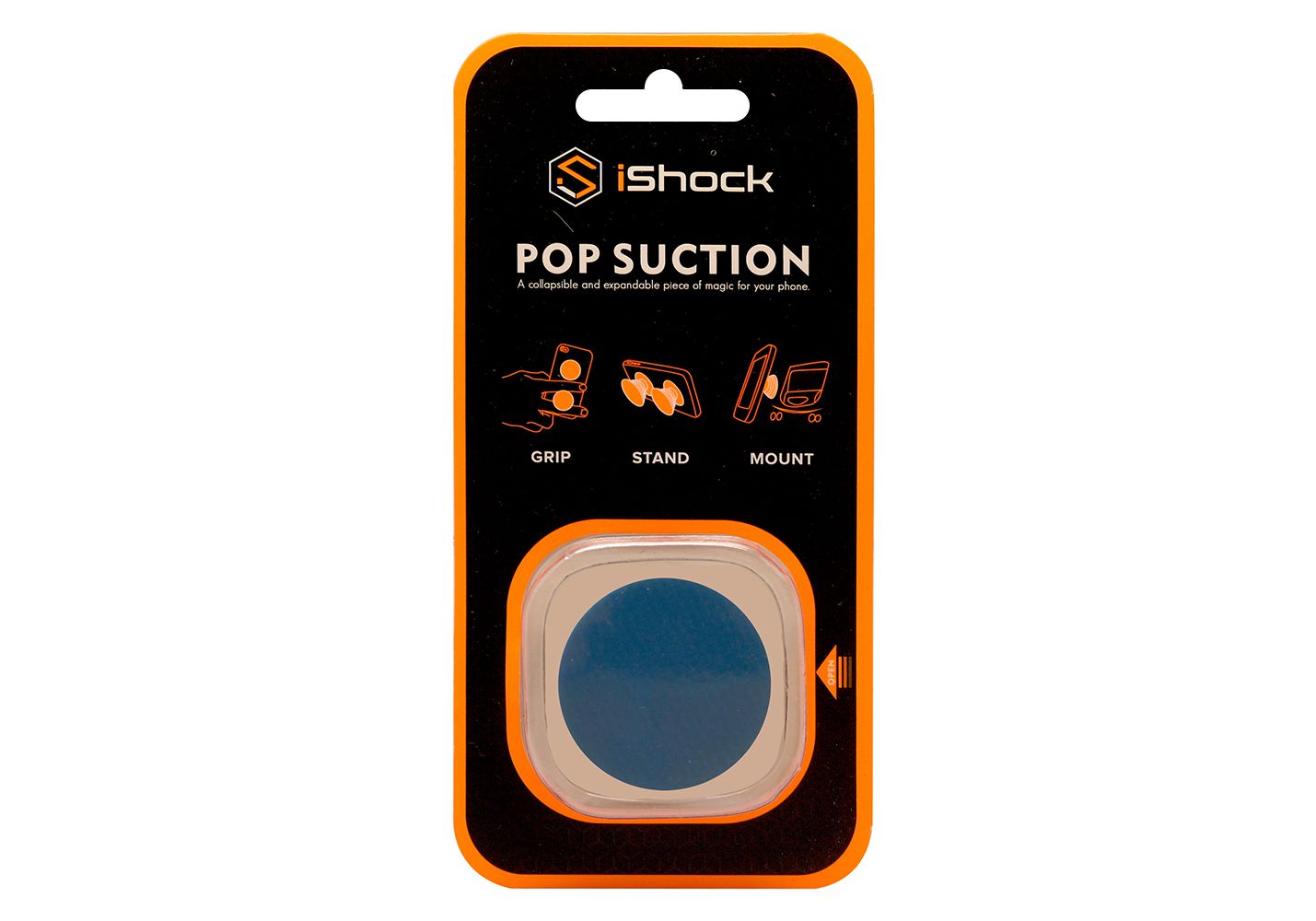 iShock Pop Suction Phone Grip Stand - Blue