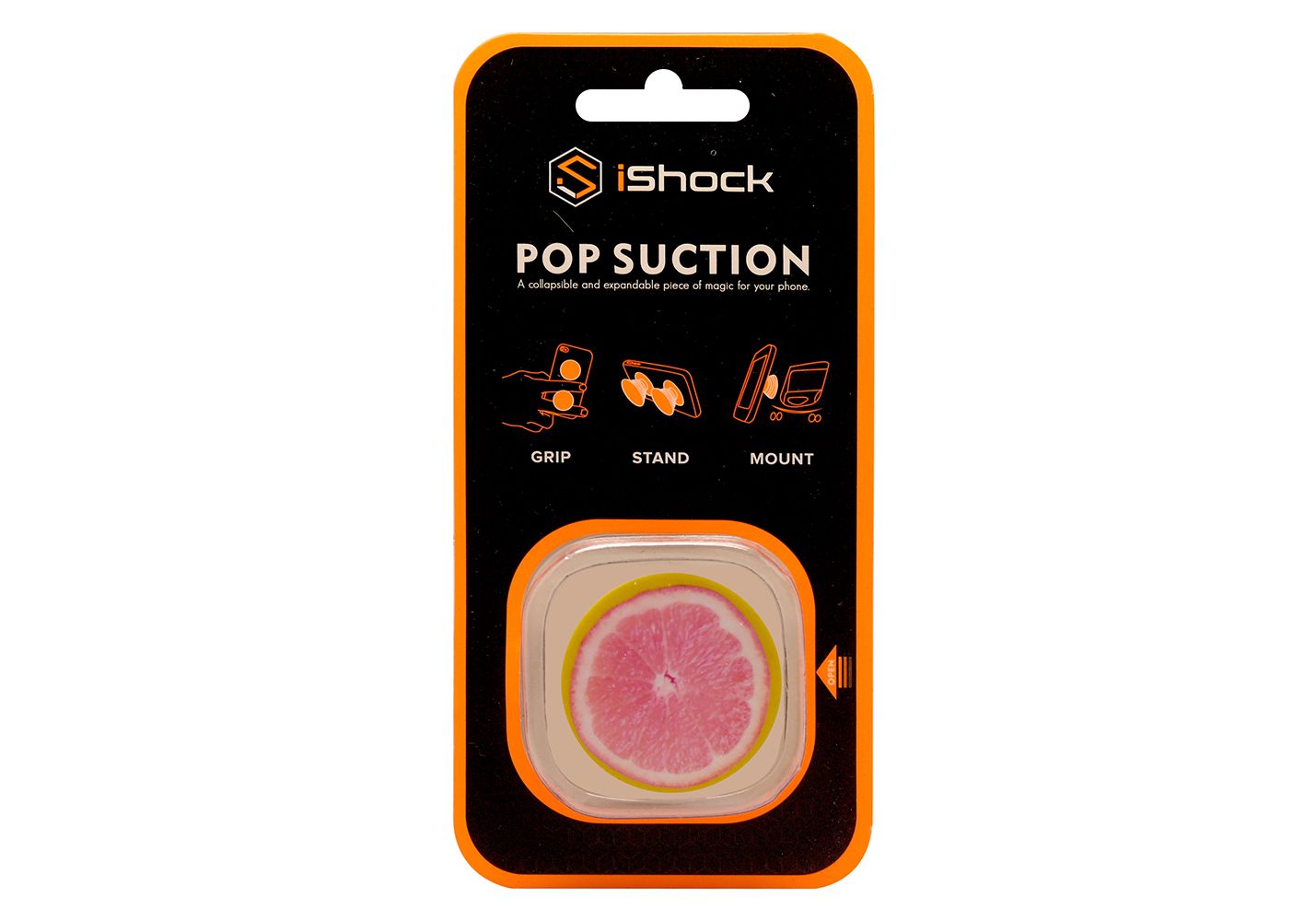 iShock Pop Suction Phone Grip Stand - Lemon