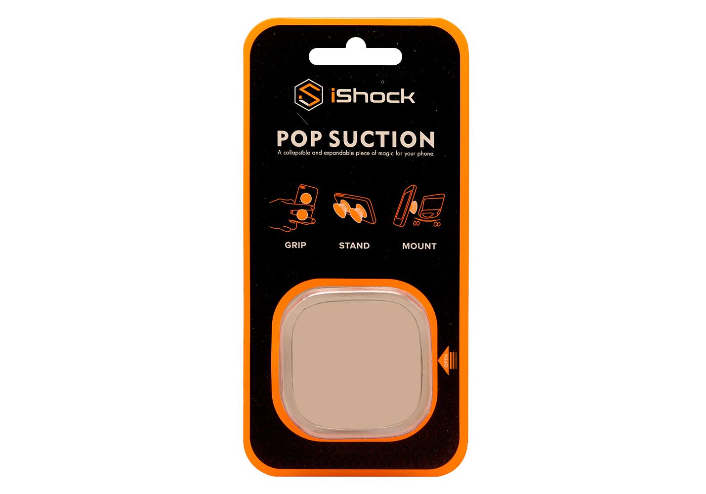 iShock Pop Suction Phone Grip Stand - White