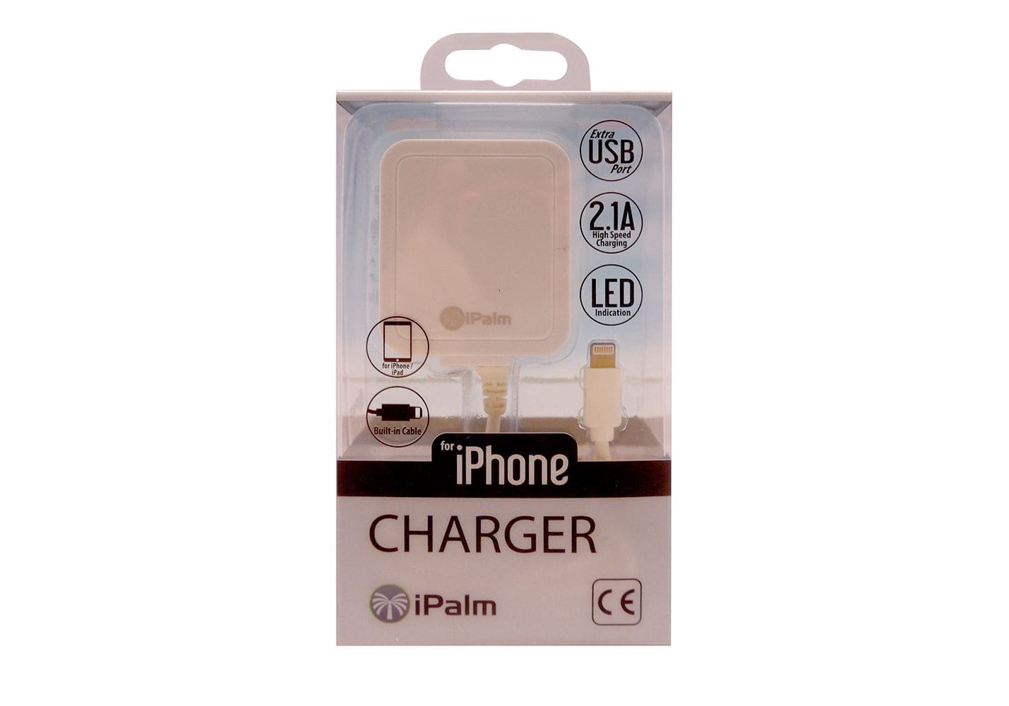 Dual Port USB Apple Mains Charger Lightning Cable - White