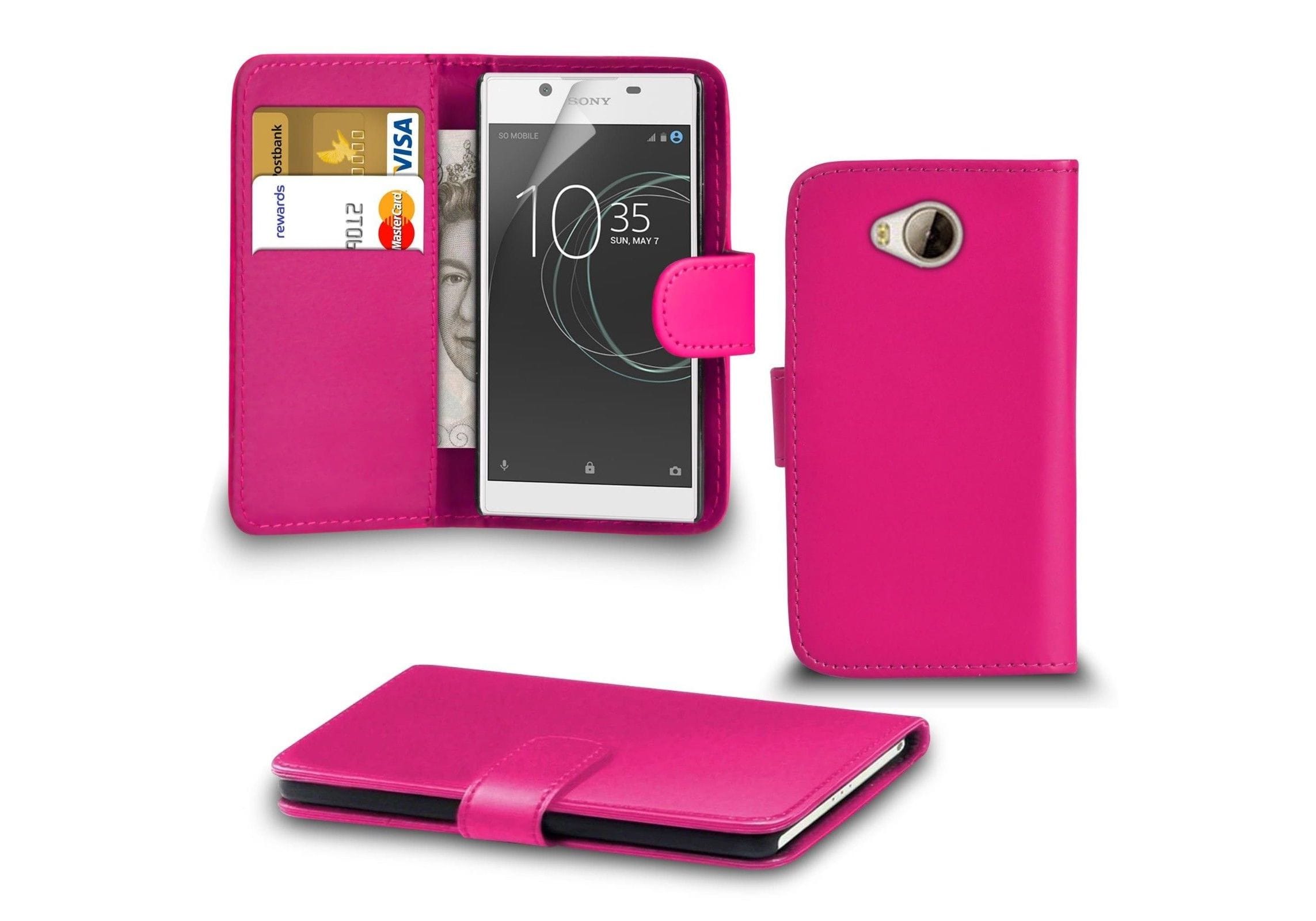 Sony Xperia L1 PU Leather Wallet Case - Pink